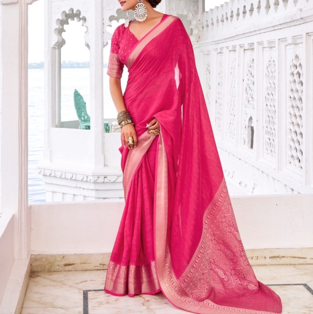 Elegant Purple Saree with Silver Accents
